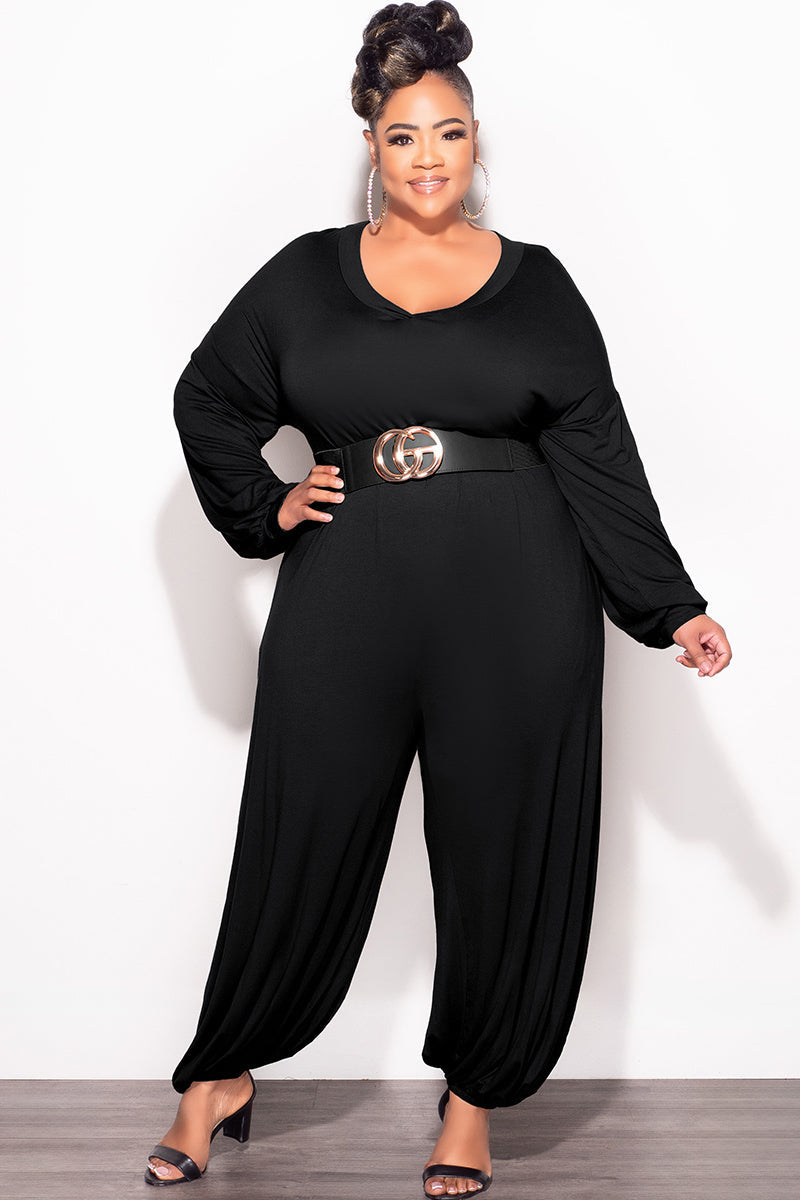 Final Sale Plus Size Loose Fit Jumpsuit in Black