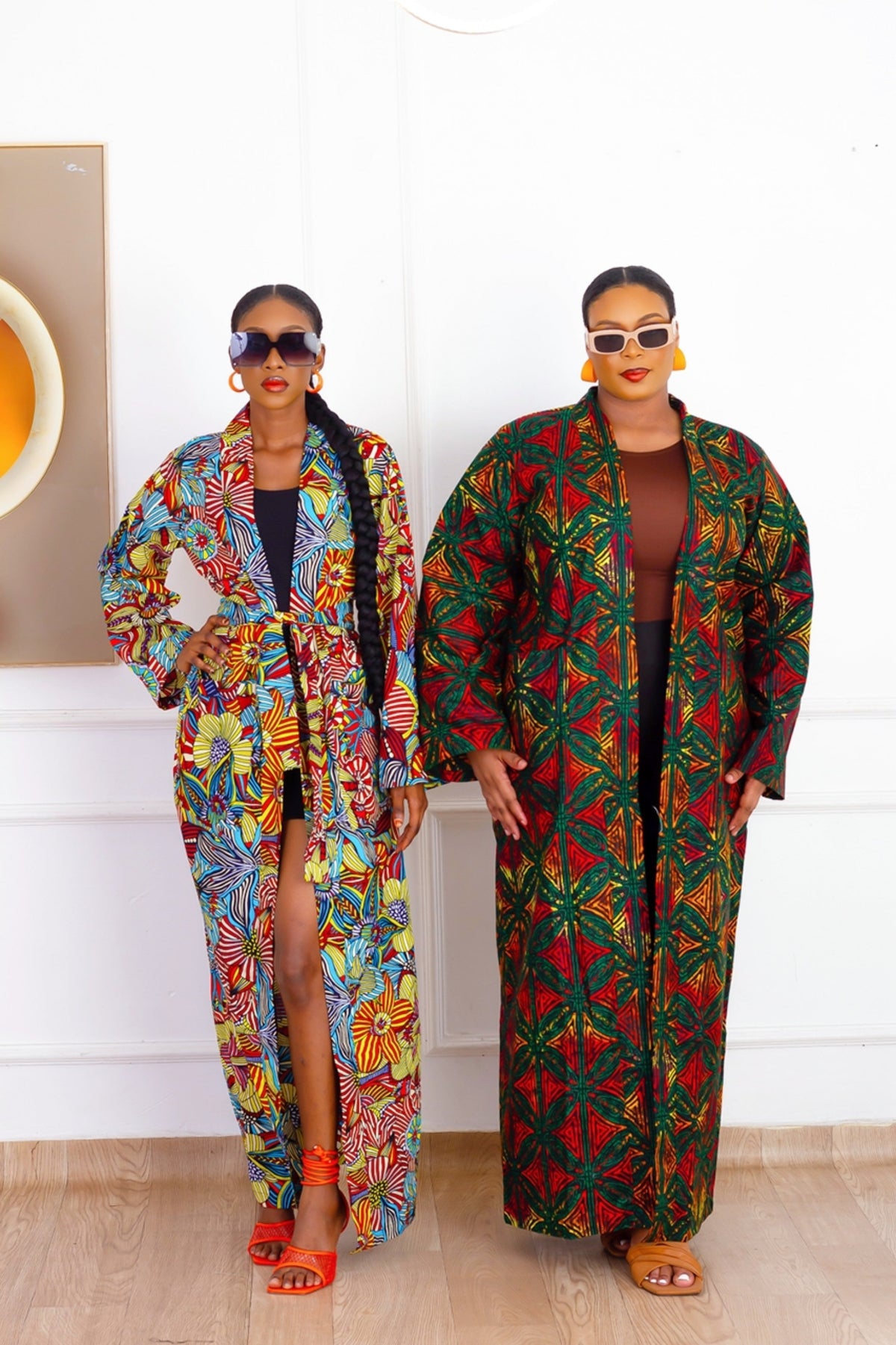 Asha African Print Kimono (Green Multi)
