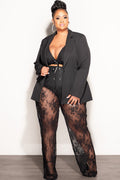 Final Sale Plus Size Lace Pants in Black (Pants Only Blazer Sold Separately)