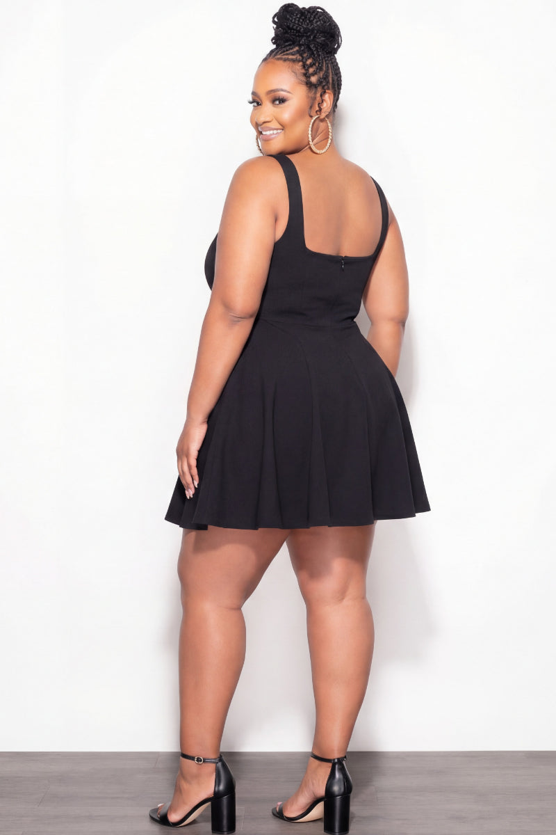 Final Sale Plus Size Mini Dress in Black