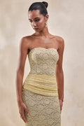 Vissia | Body jaune citron en dentelle à col bandeau