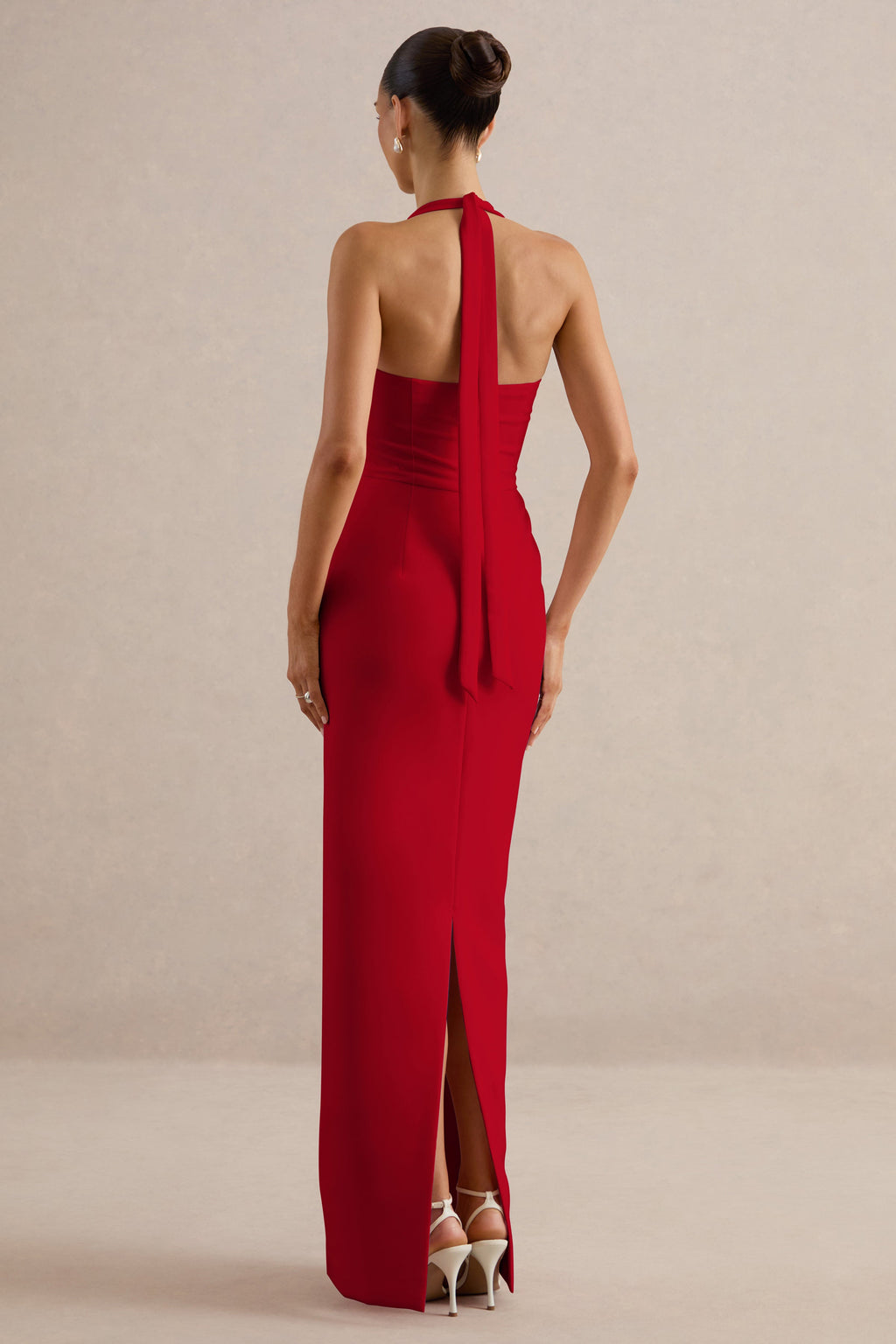 Heloira | Robe longue rouge à décolleté cœur