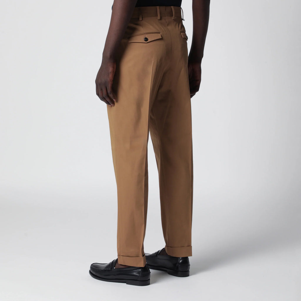 PT Torino - Biscuit-colored cotton trousers