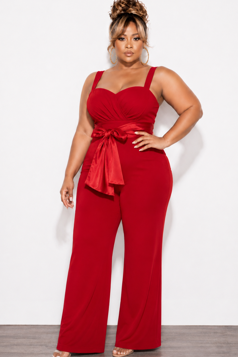 Final Sale Plus Size Lux Sweetheart Neckline with Tank Straps in Red