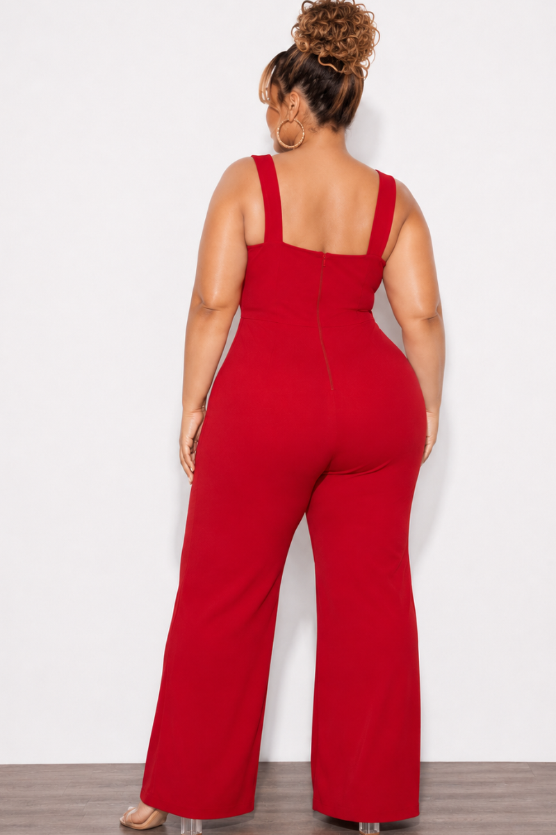 Final Sale Plus Size Lux Sweetheart Neckline with Tank Straps in Red