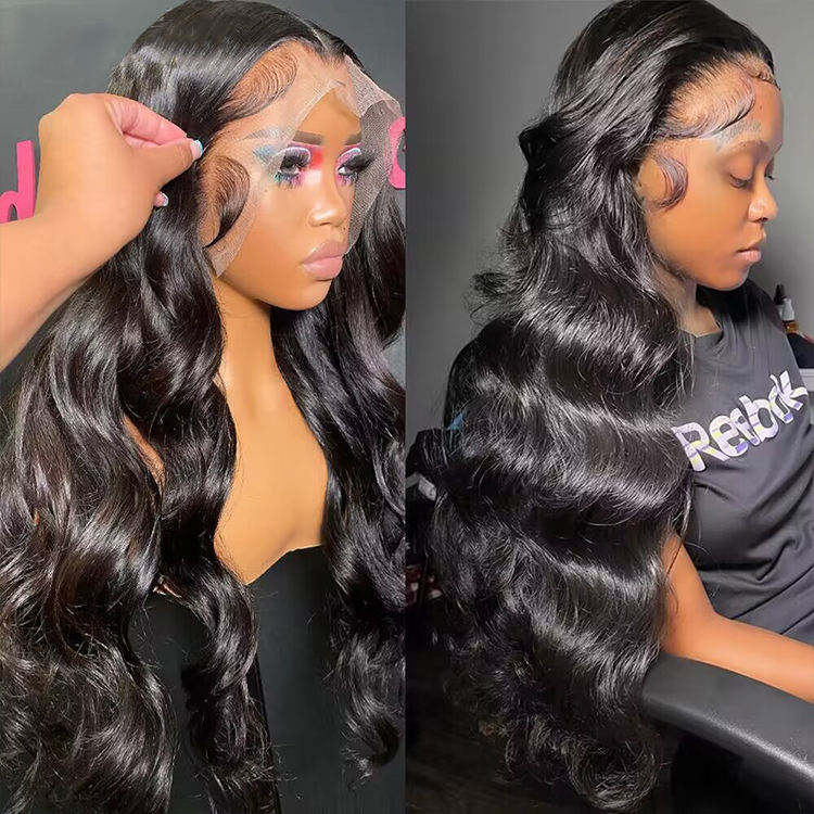 Indian Loose Deep Raw Human Hair Wigs Body Wave Transparent HD Full Lace Frontal Wigs for Black Women