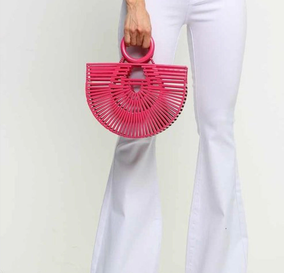 Final Sale Small Bamboo Purse in Hot Pink
