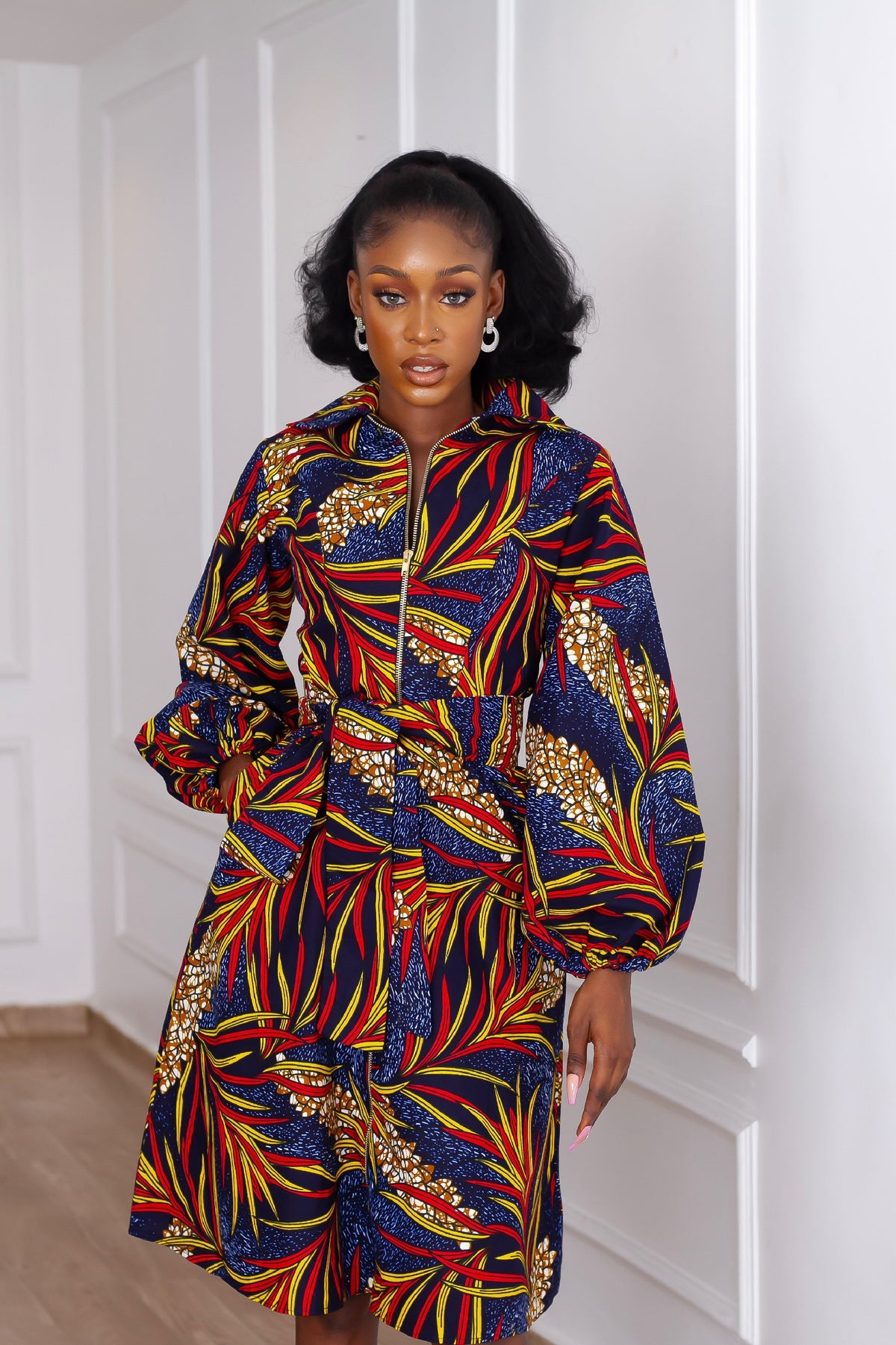 Oluchi Zippered Dress (Blue)