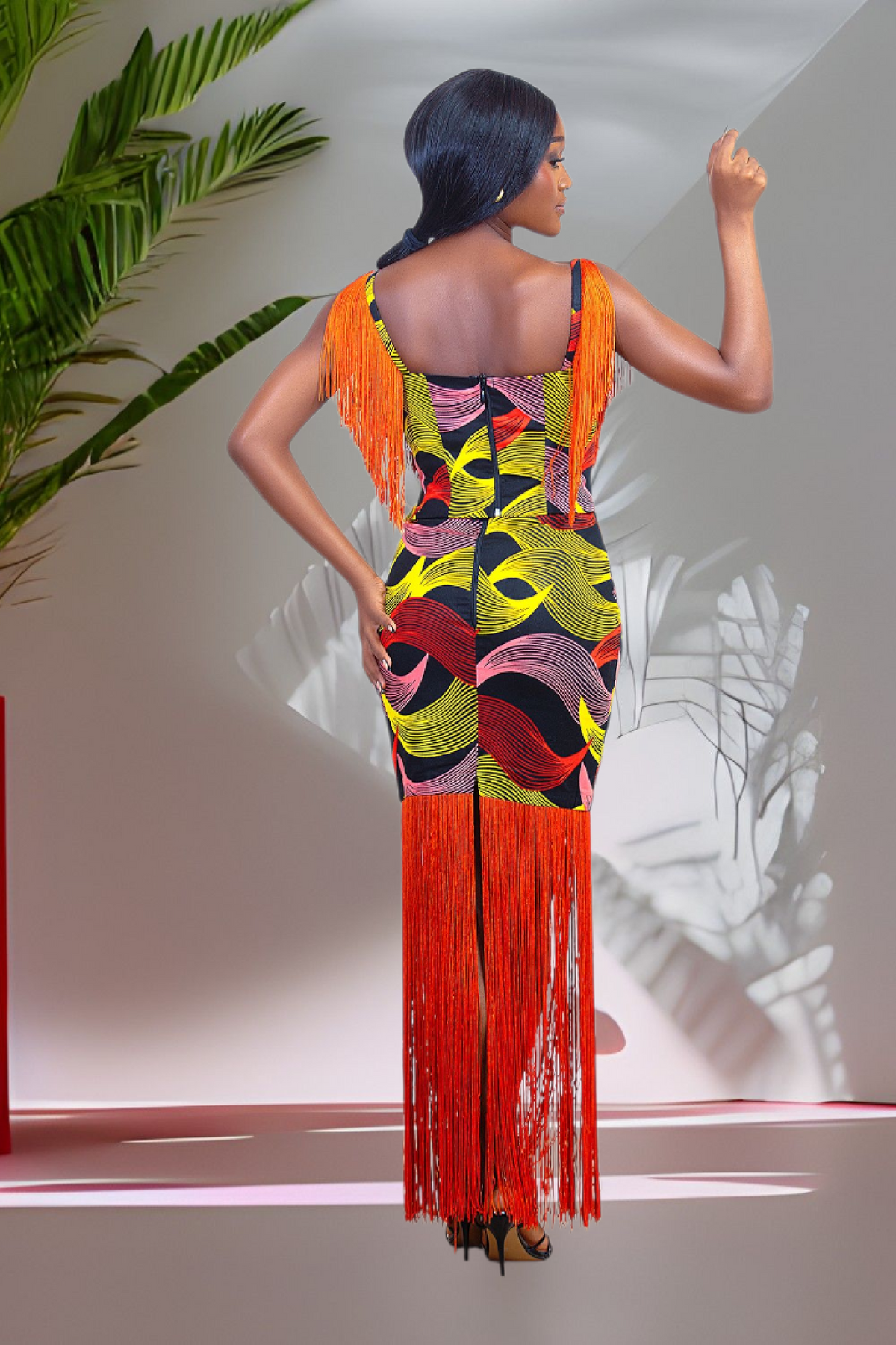 Ini African Print Fringe Set