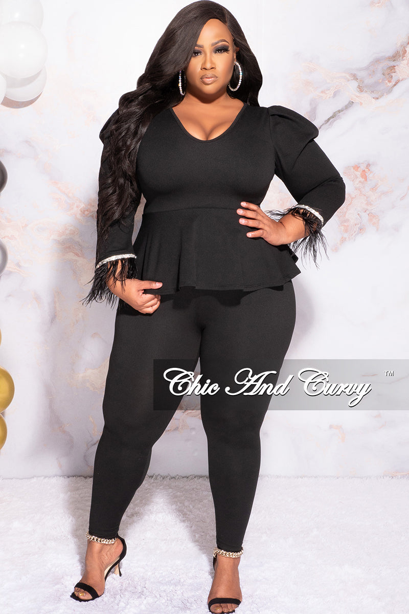 Final Sale Plus Size Peplum Top in Black