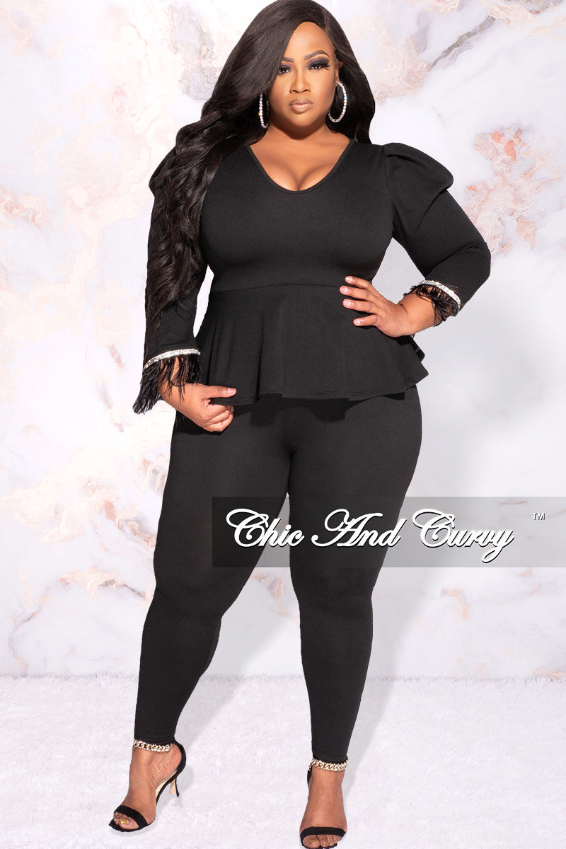 Final Sale Plus Size Peplum Top in Black