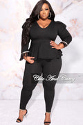 Final Sale Plus Size Peplum Top in Black