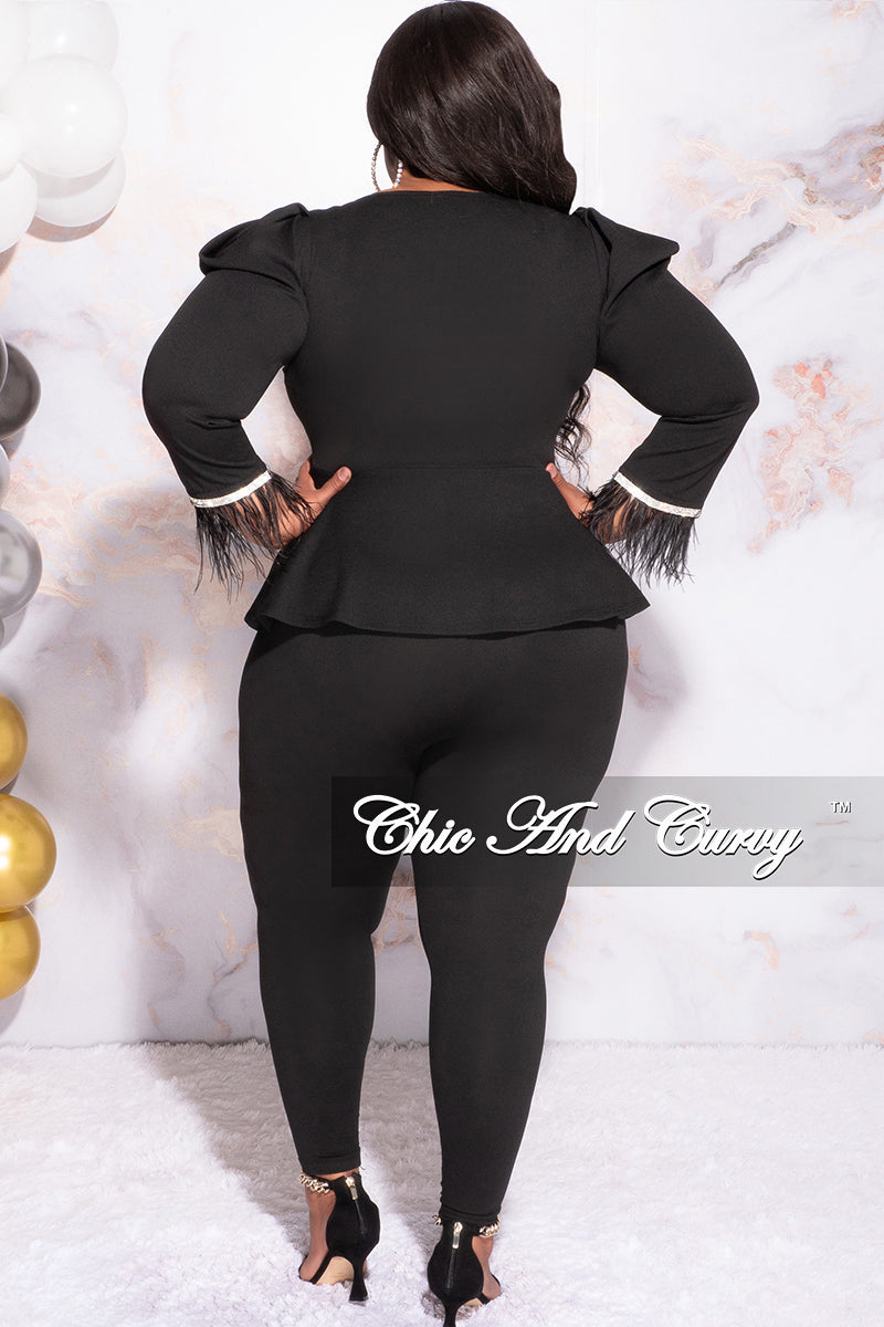 Final Sale Plus Size Peplum Top in Black