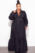 Final Sale Plus Size Eyelet Maxi  Dress in Black