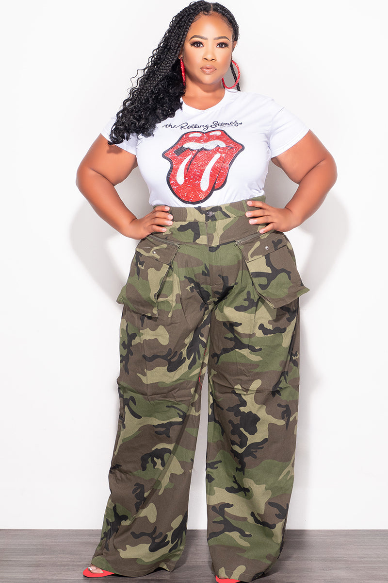 Final Sale Plus Size Cargo Pants in Camouflage Print
