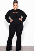 Final Sale Plus Size 2pc Ribbed Tank Jumpsuit with Pull Over Top in Charcoal Black