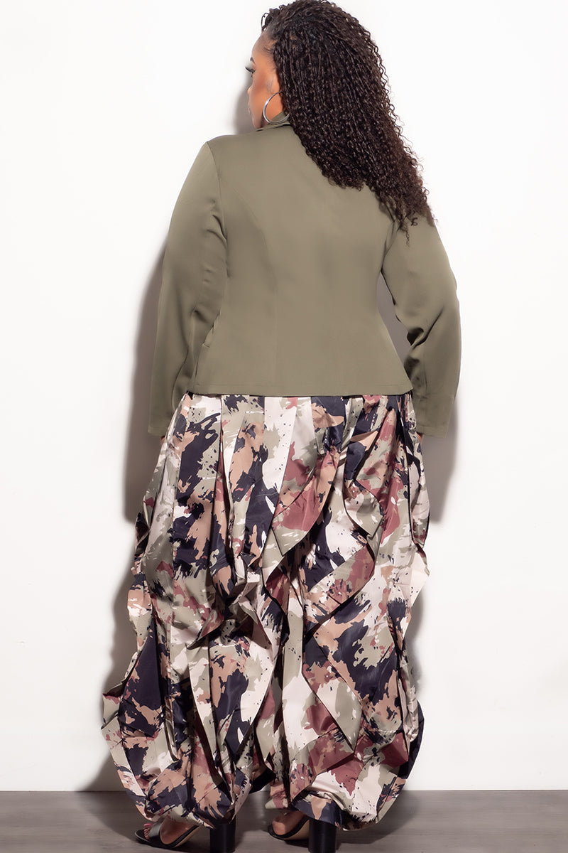 Final Sale Plus Size Blazer In Light Olive
