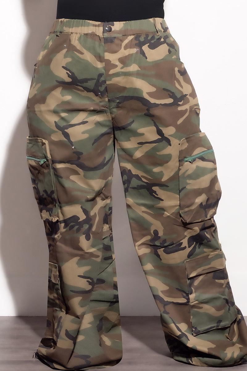 Final Sale Plus Size Cargo Jogger Pant In Darker Camouflage