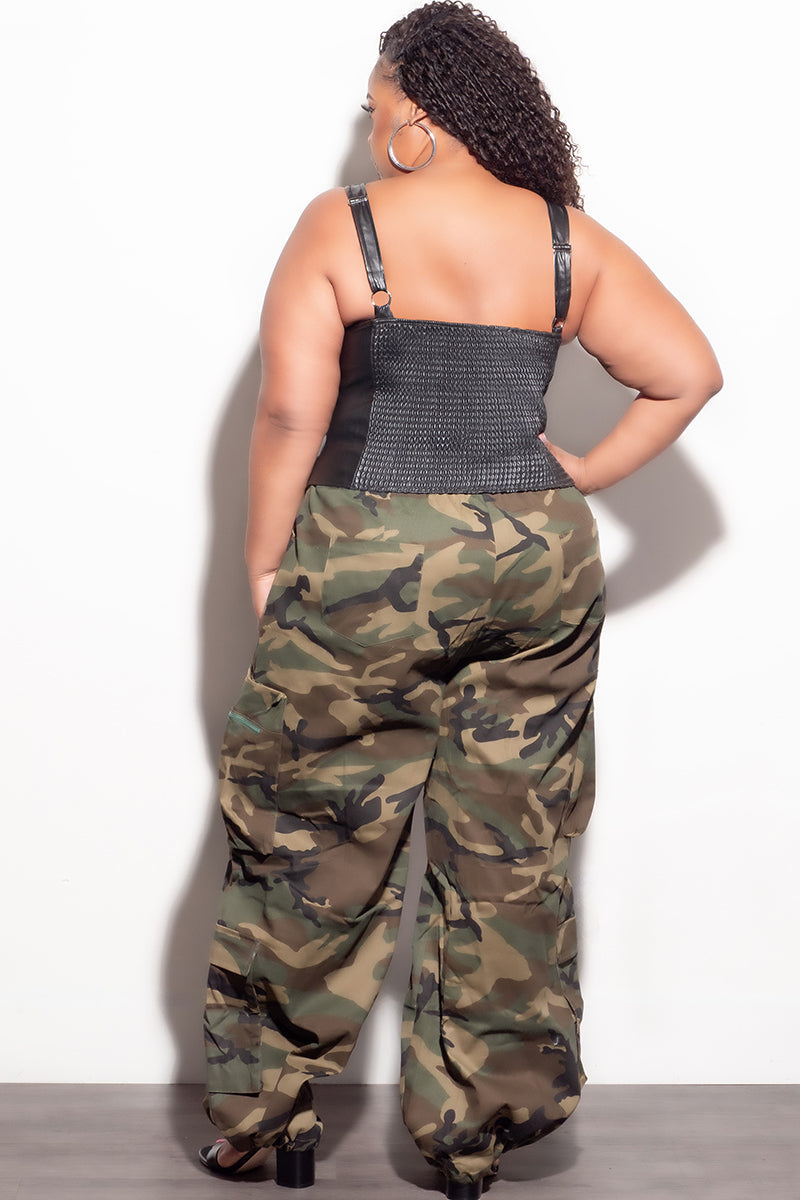 Final Sale Plus Size Cargo Jogger Pant In Darker Camouflage