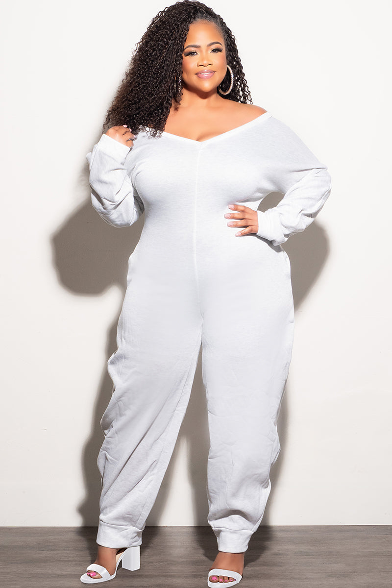 Final Sale Plus Size Cozy Jumpsuit in Grey