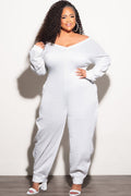Final Sale Plus Size Cozy Jumpsuit in Grey