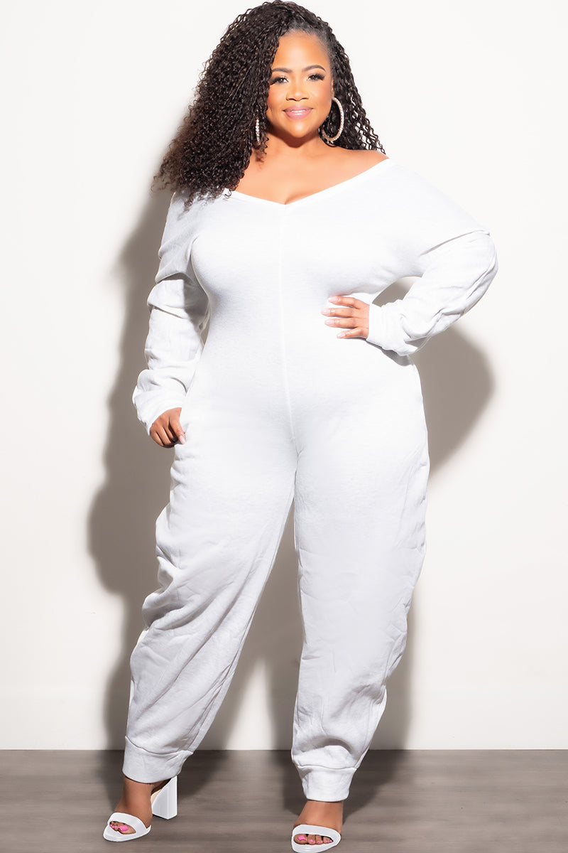 Final Sale Plus Size Cozy Jumpsuit in Grey