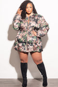 Final Sale Plus Size Puffer Jacket or Dress in Light Camouflage Print