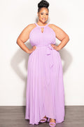 Final Sale Plus Size Chiffon Sleeveless Dress in Lavender