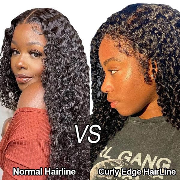 QVR Realistic Curly Edges Glueless High Transparency Lace Front Human Hair Wig