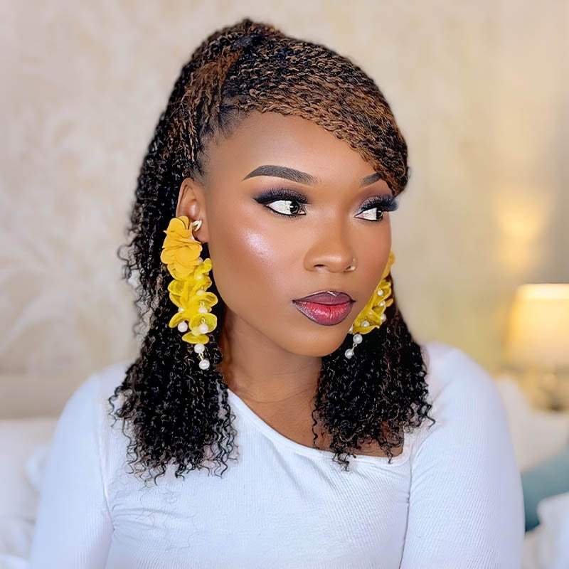 QVR Ombre Afro Kinky Bulk Braids Hair Extensions for Passion Twists & Locs
