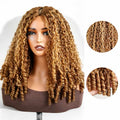 QVR Honey Blond Highlight Burmese Curly V Part Wigs Natural Protective Style Glueless Wigs