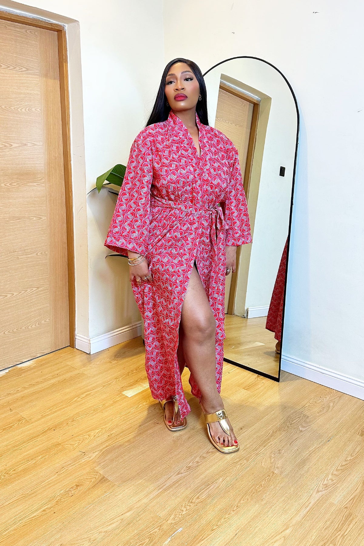 Abeba African Print Robe (Pink)