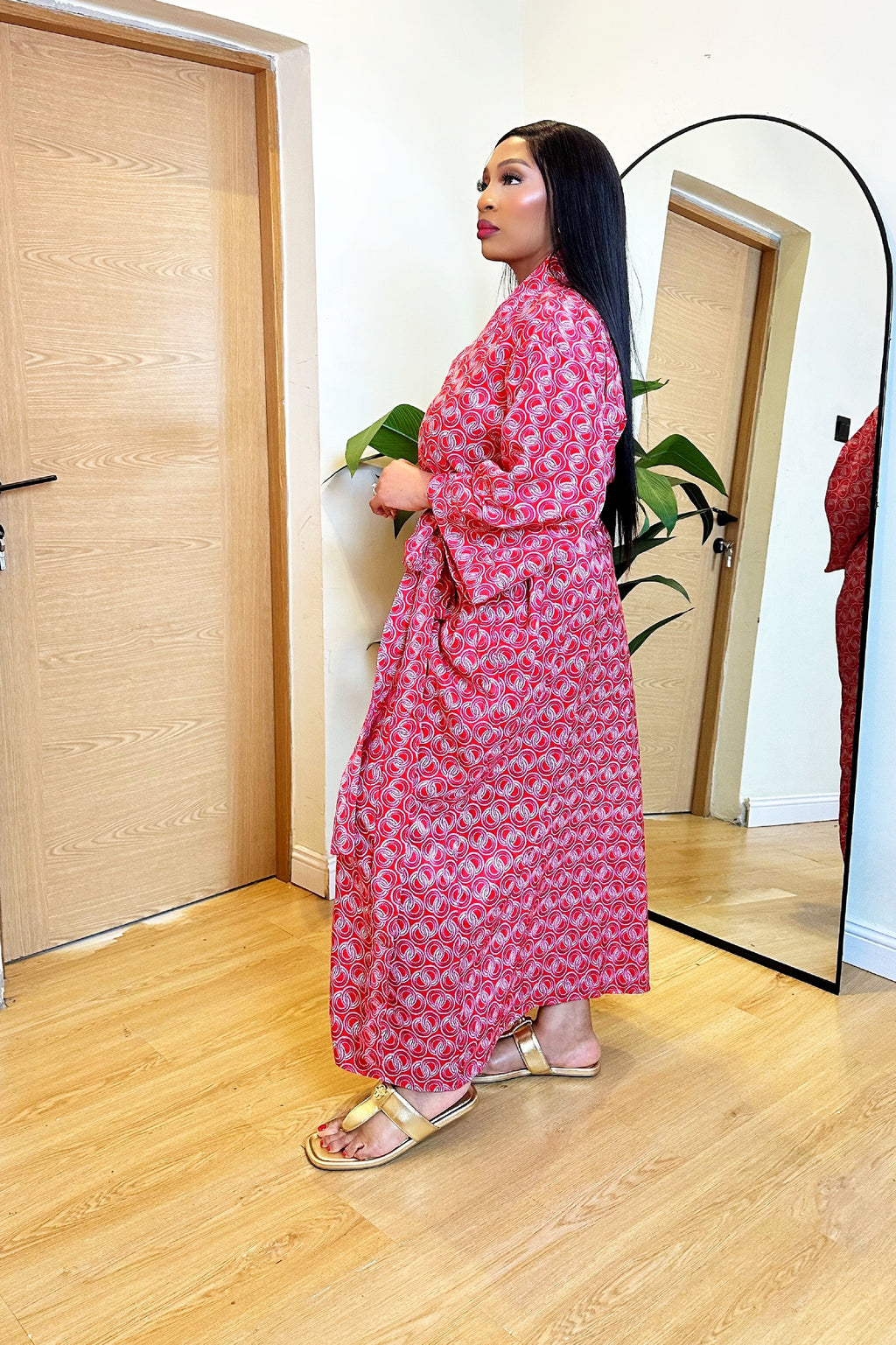Abeba African Print Robe (Pink)