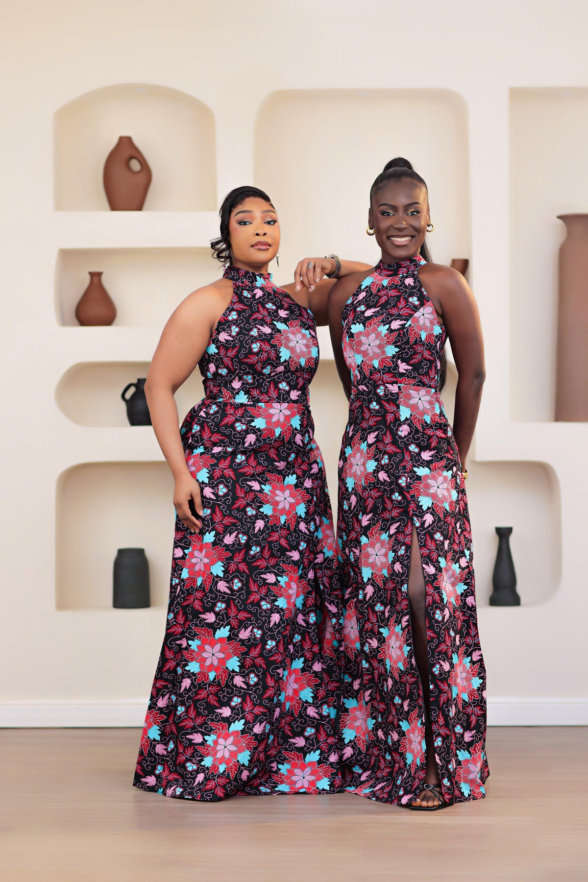 Adelaide African Print Dress (Black multi)