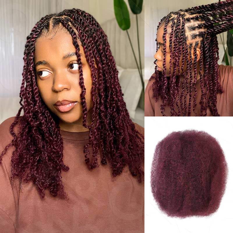 Buy One Get One|QVR Mixed Color #4/30 Afro Kinky Bulk Human Hair