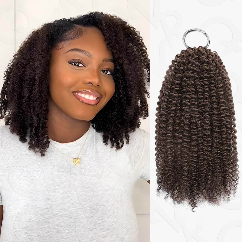 B3G1|Afro Kinky Curly Feather Crochet Human Hair