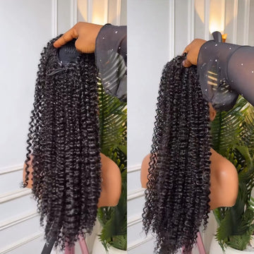 AILUXY Extension Queue De Cheval Afro Curly,Volume Généreux, Facile À Fixer, Aspect Naturel