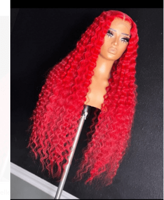 AILUXY 13x4 Lace Frontal Perruque red Lisse Perruque 100% Cheveux Humains