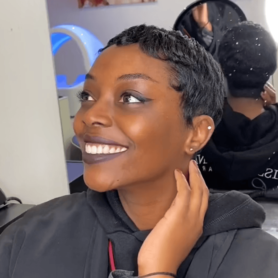 AILUXY Perruque Nouveauté ! perruque courte perruque pixie 100% cheveux humains-sans colle!