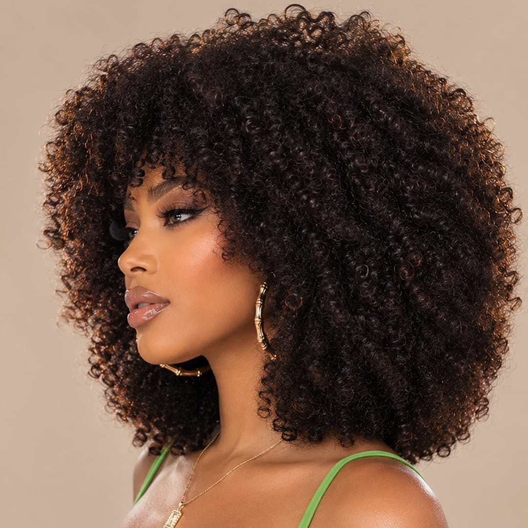 AILUXY Perruque personnalisée avancée afro curly 250% density perruques haute qualité