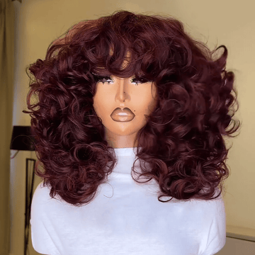 AILUXY 99j Full Egg Curly Perruque 100% Cheveux Humains comme sur la vidéo 3 - 4 jours reçus+Un beau cadeau
