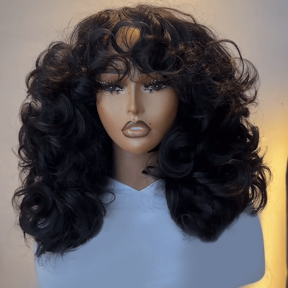 AILUXY Full Egg Curly Perruque 100% Cheveux Humains comme sur la vidéo 3 - 4 jours reçus+Un beau cadeau