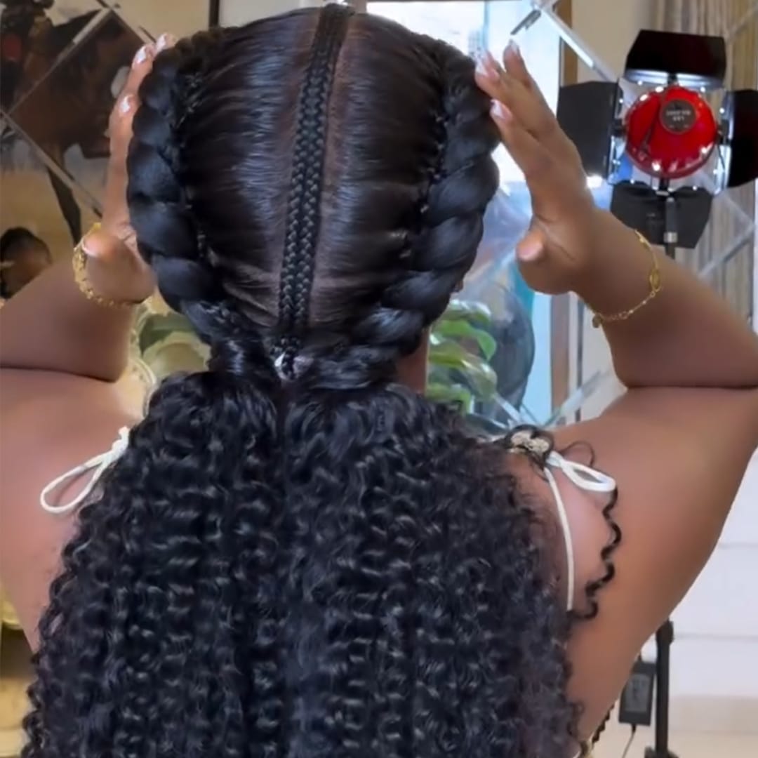 AILUXY  Lace Frontal Des tresses fines et des boucles bien définies