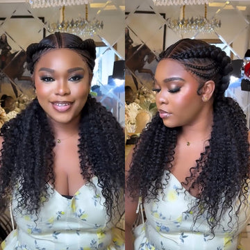 AILUXY  Lace Frontal Des tresses fines et des boucles bien définies