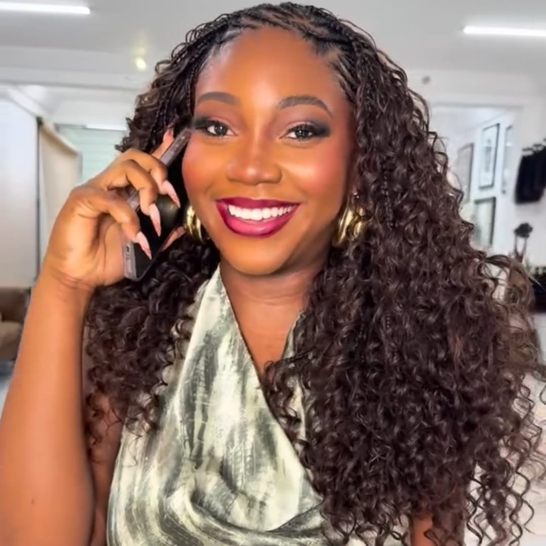 AILUXY  Lace Frontal Tressée Perruque courte bouclée tressée – Look Afro-Chic tendance, prête à porter