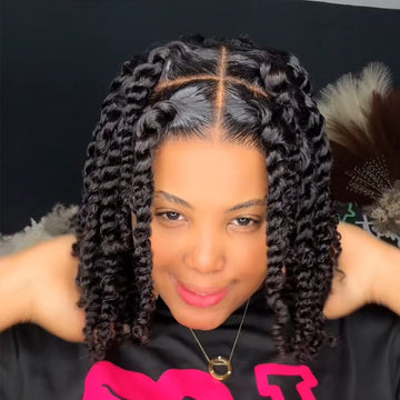 AILUXY Perruque Sans Colle HD lace Passion Twists Avec Boucles Ultra Rebondies et Volume Maximal