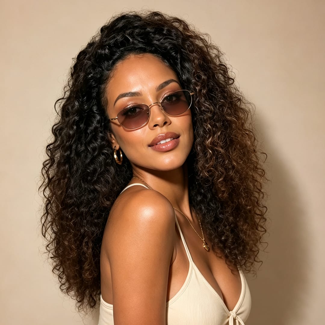 AILUXY 13x4 Lace Frontal 1bt4 curly  Perruque Court et Frisé Volume Maximum et Attitude