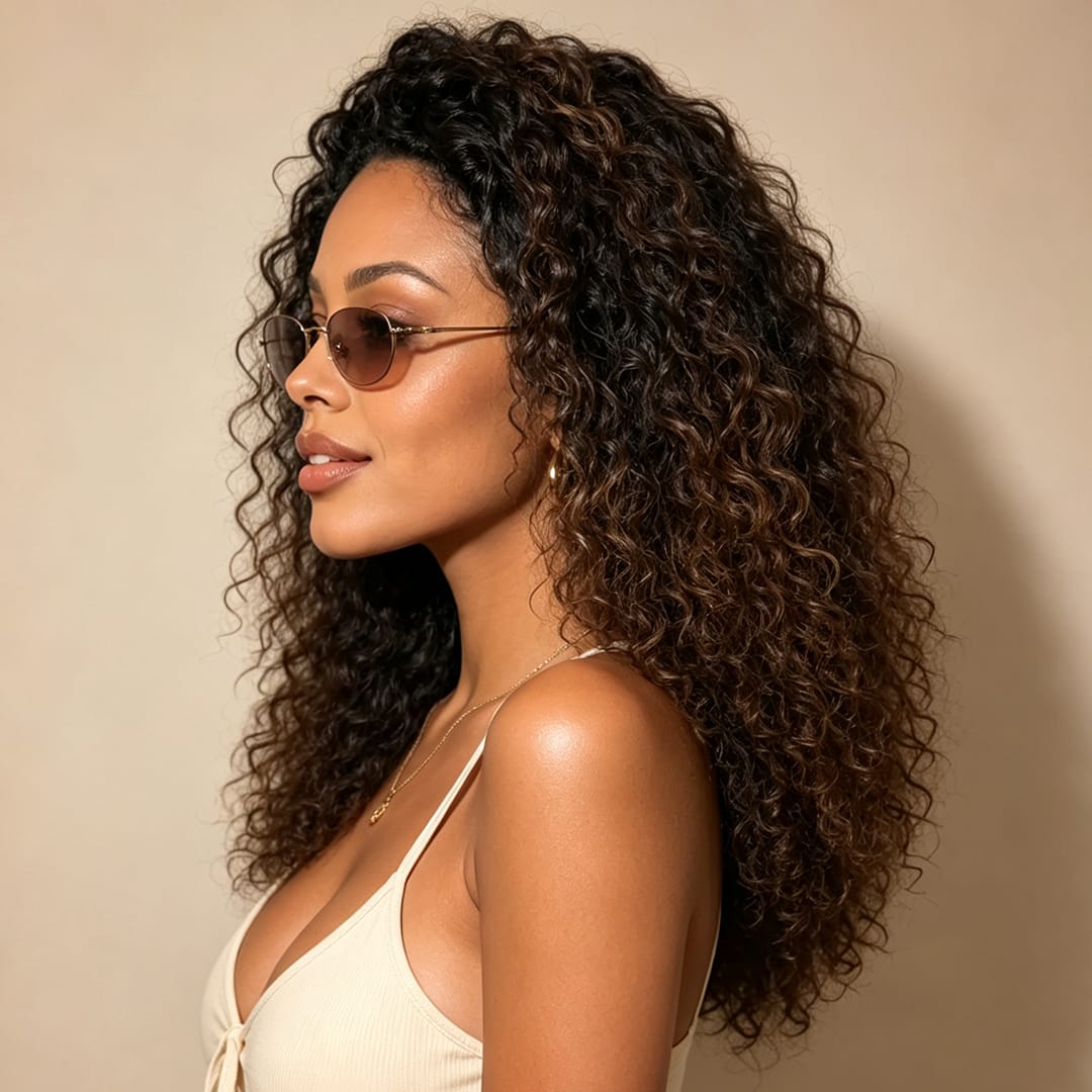 AILUXY 13x4 Lace Frontal 1bt4 curly  Perruque Court et Frisé Volume Maximum et Attitude