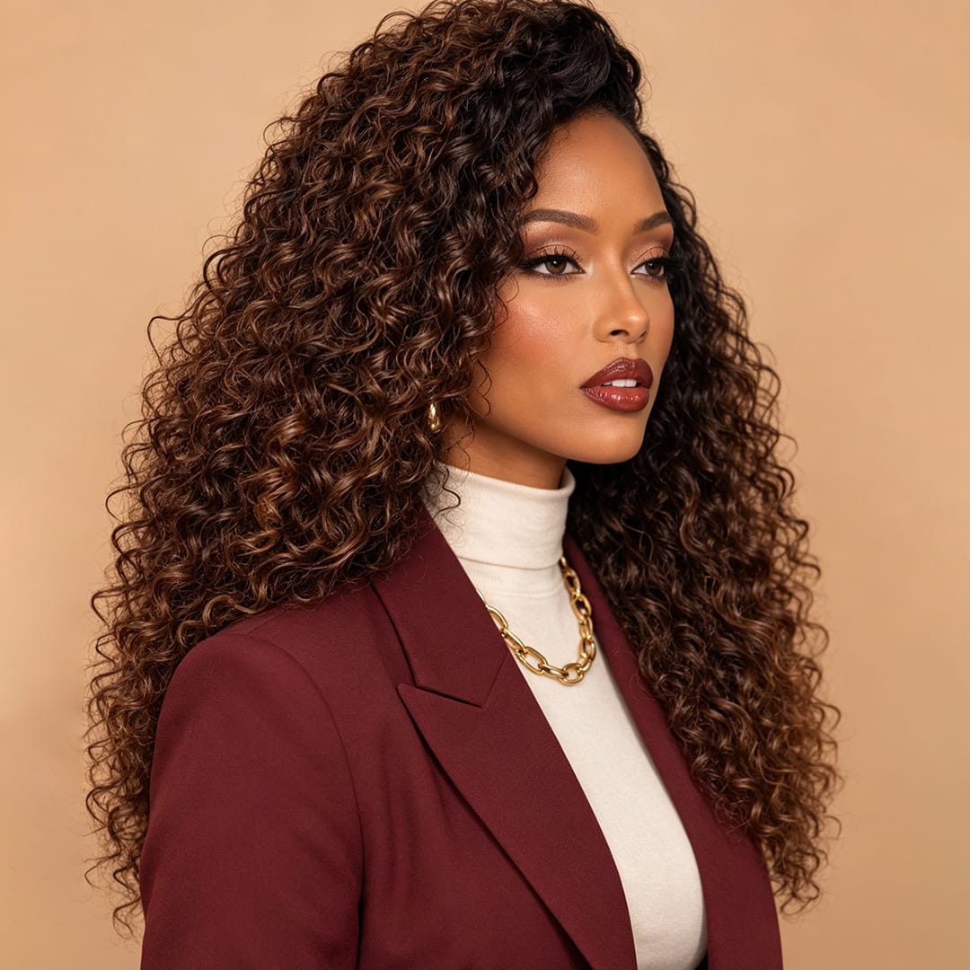 AILUXY 13x4 Lace Frontal 1bt4 curly Perruque vietnamienne de haute qualité