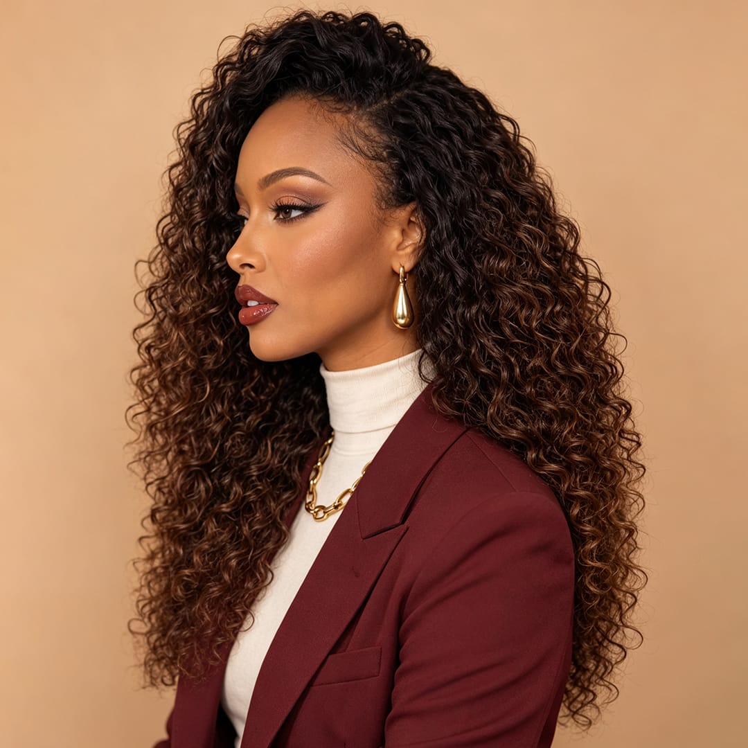 AILUXY 13x4 Lace Frontal 1bt4 curly Perruque vietnamienne de haute qualité